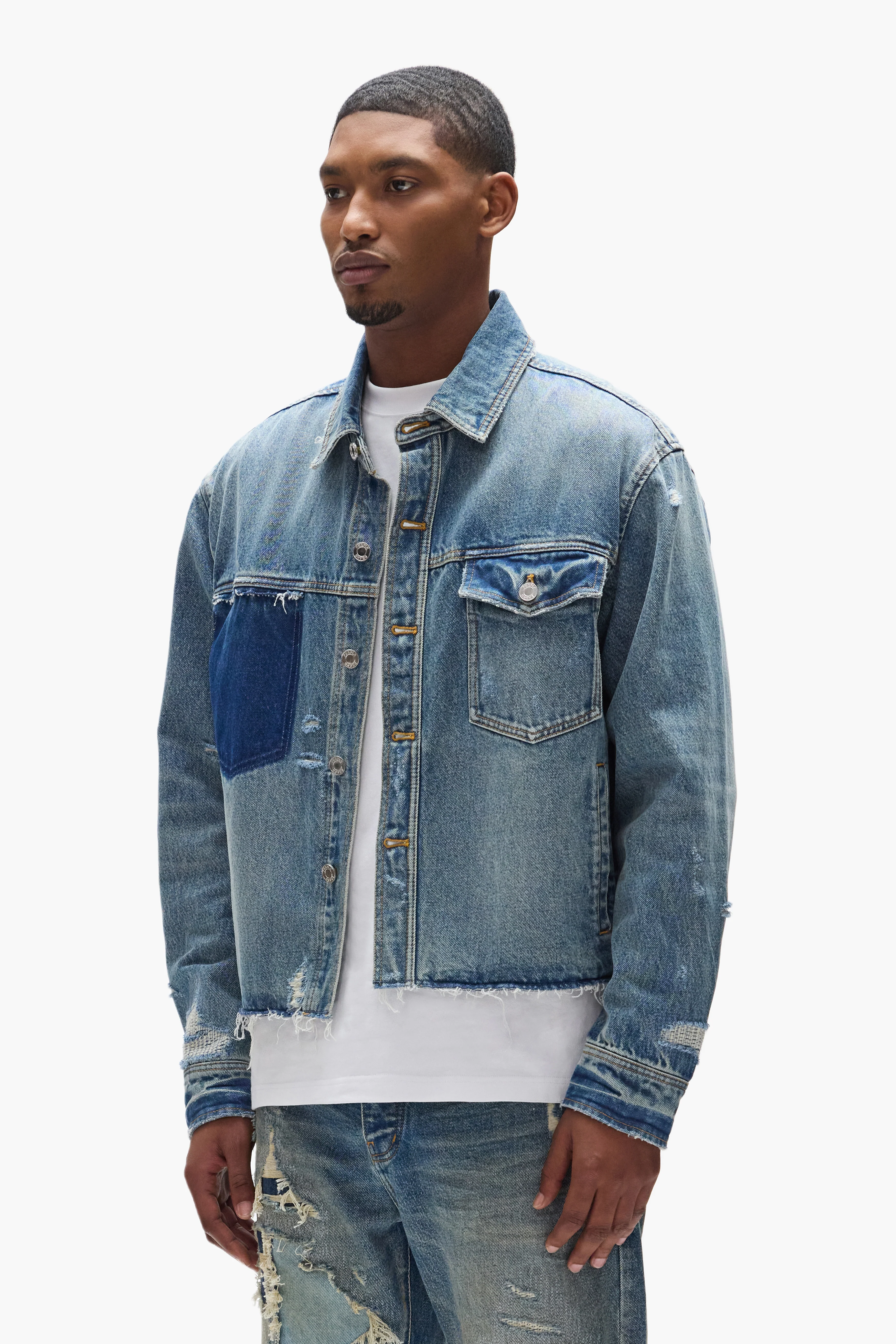 Distressed Cropped Shirt - Image 3