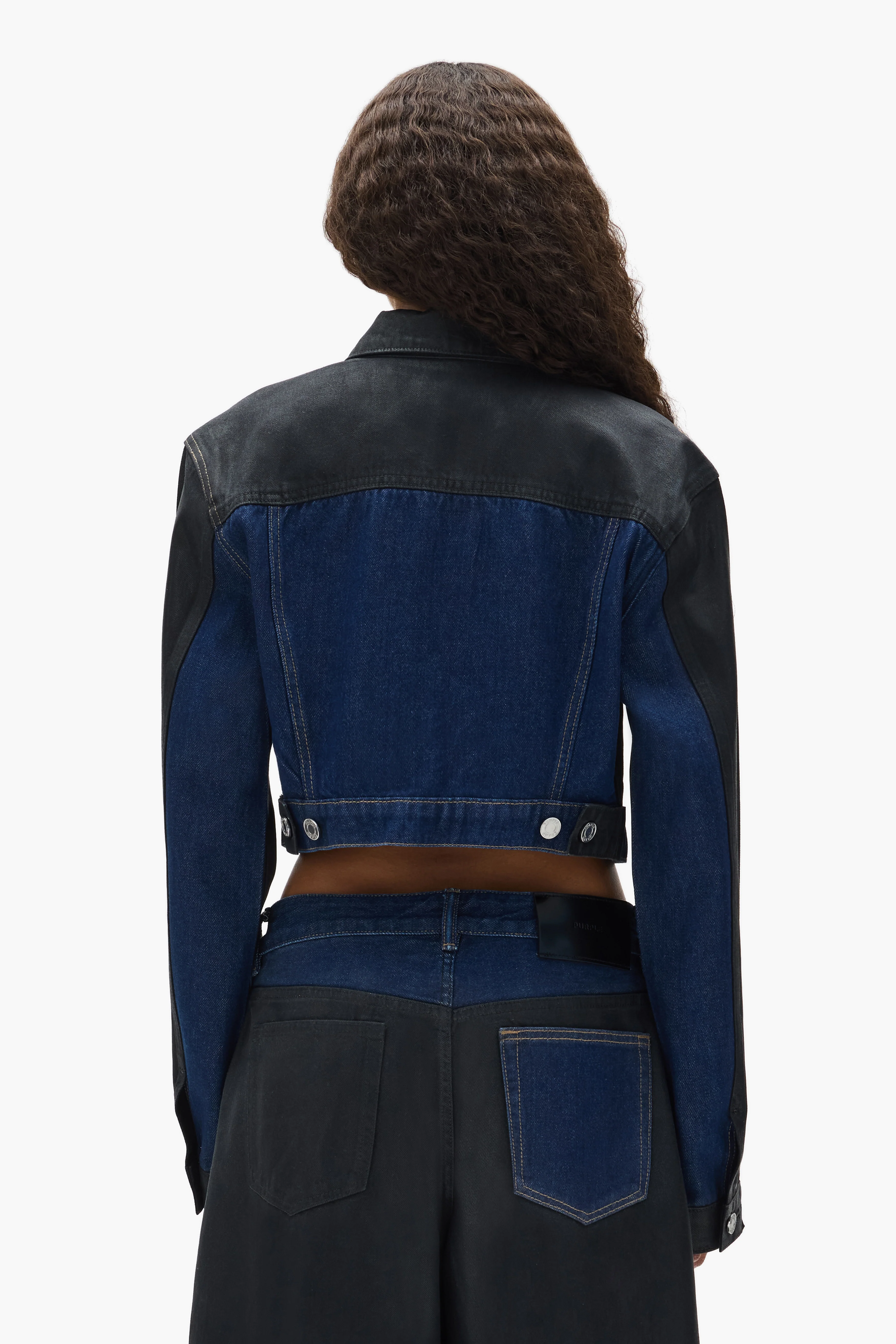 Dual Tone Cropped Jacket - Image 3