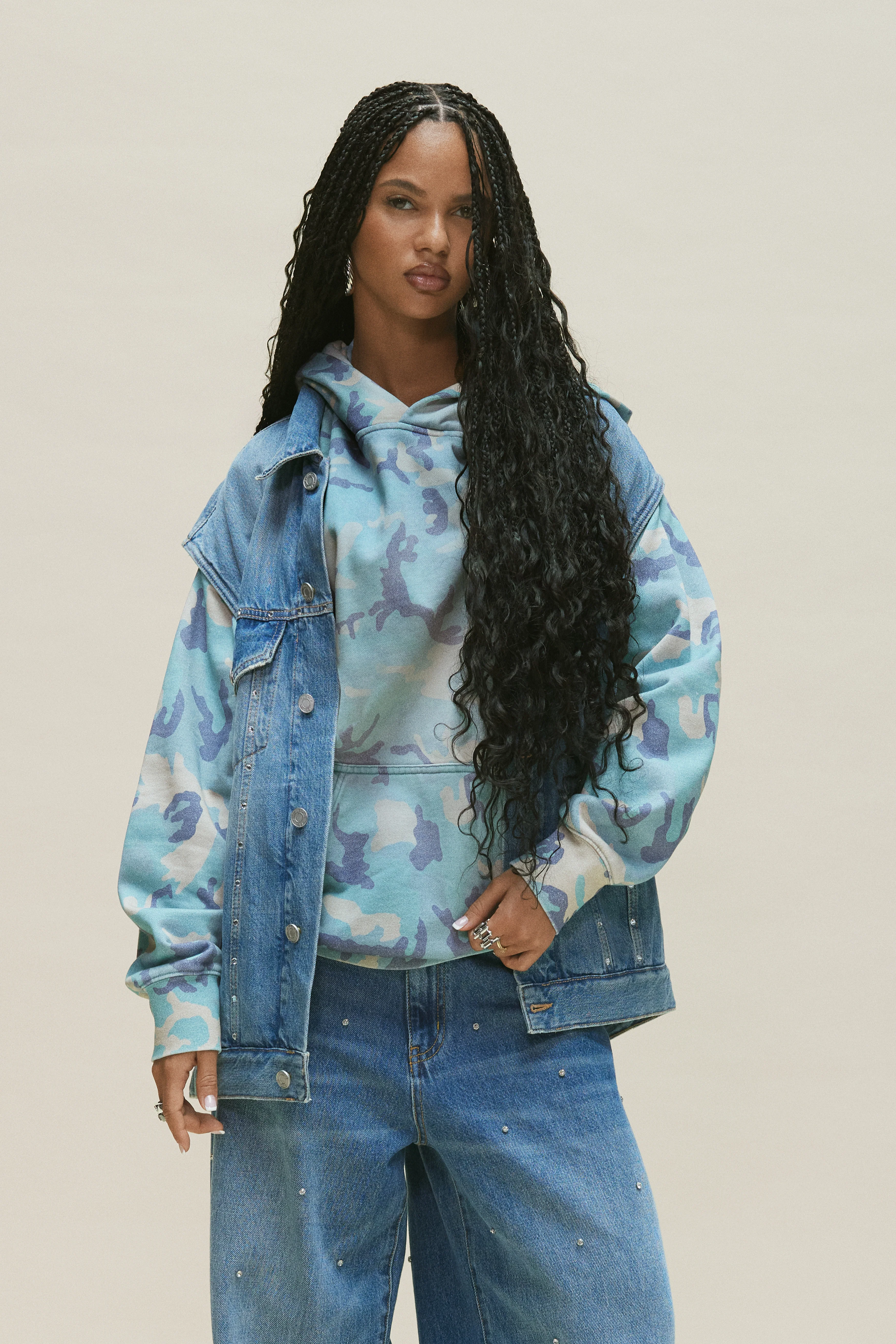 Faded Camo Pull Over Hoodie - Image 4