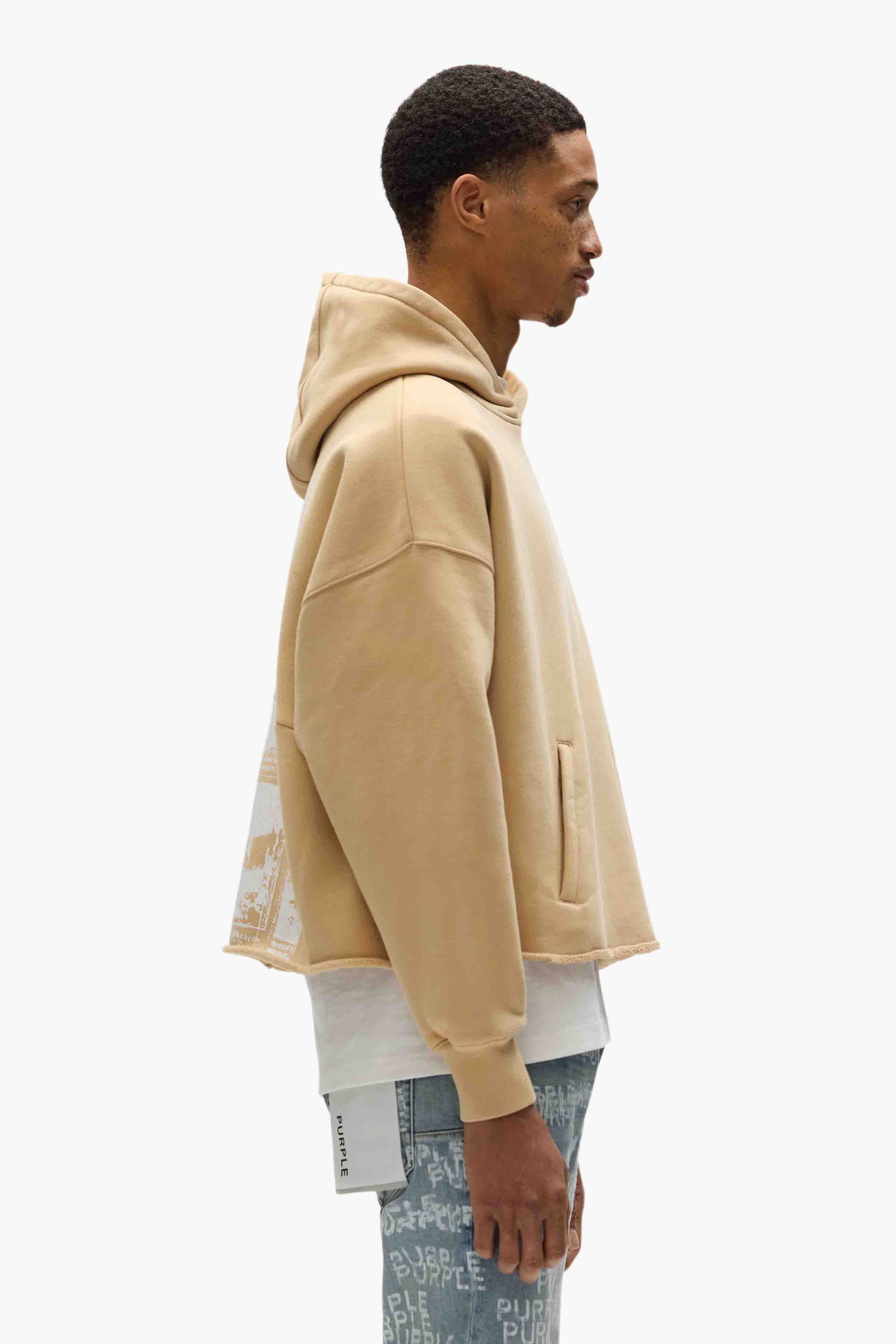 Newsprint Cropped Hoodie - Image 2