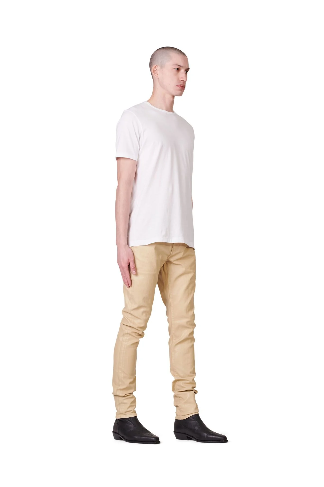 P001 LOW RISE SKINNY JEAN - Leathered Ecru - Image 5