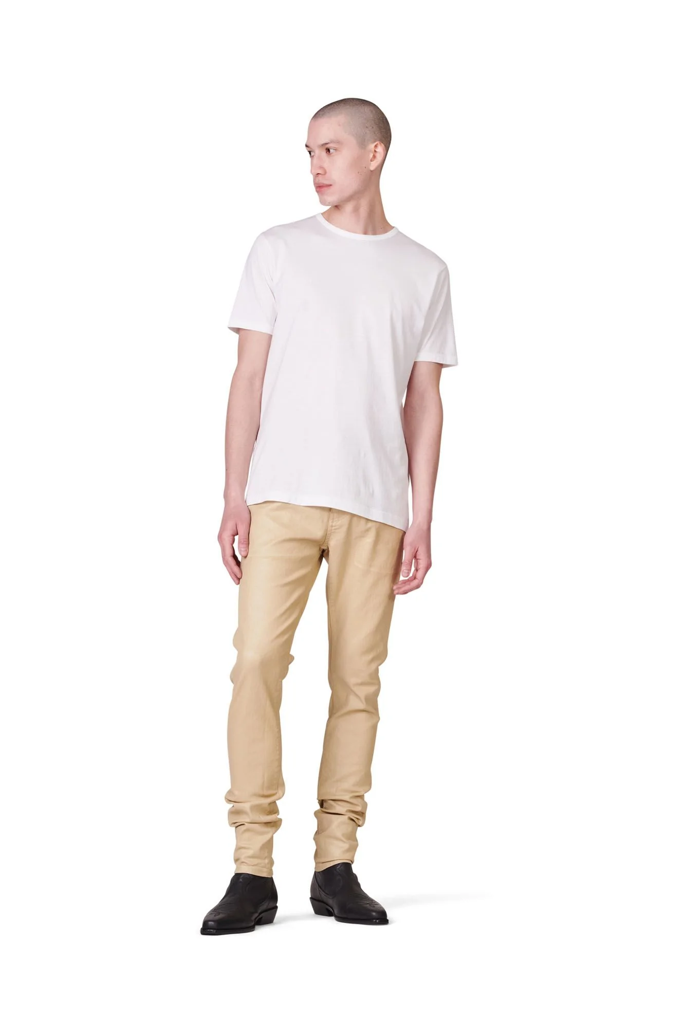 P001 LOW RISE SKINNY JEAN - Leathered Ecru - Image 6