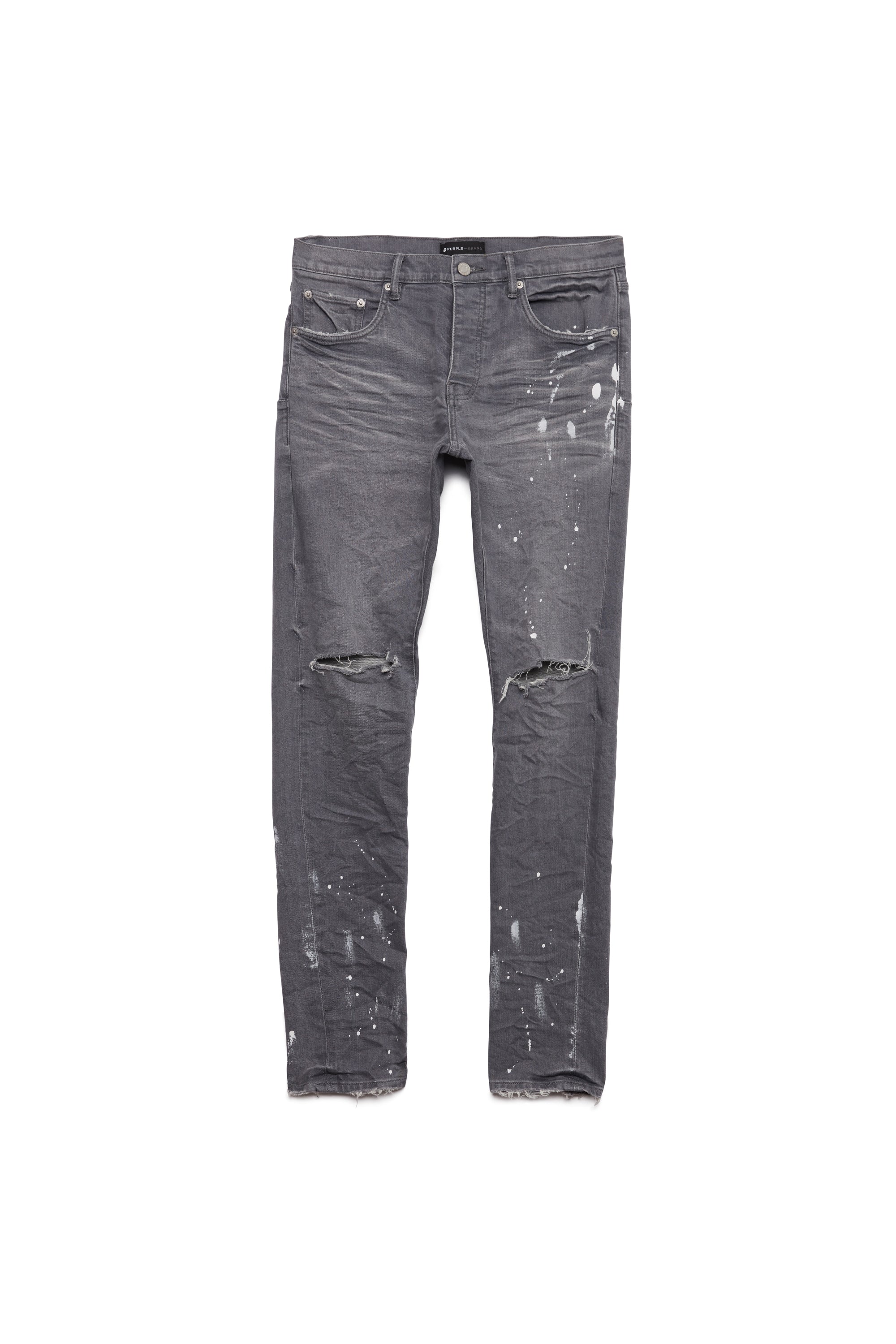 P001 Worn Grey Knee Slit - Image 4