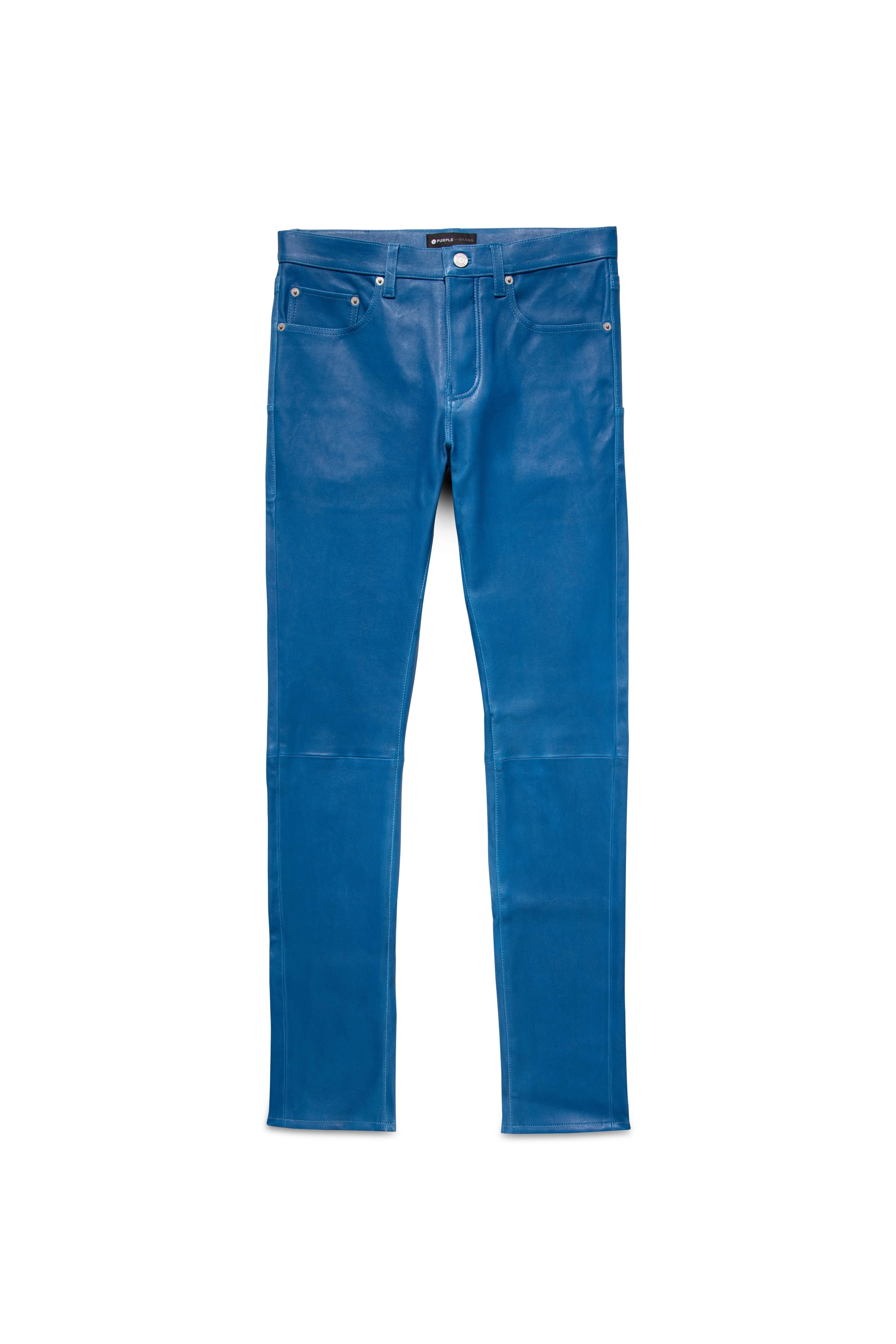 P001 LOW RISE SKINNY PANT - Stretch Leather Galaxy Blue - Image 3