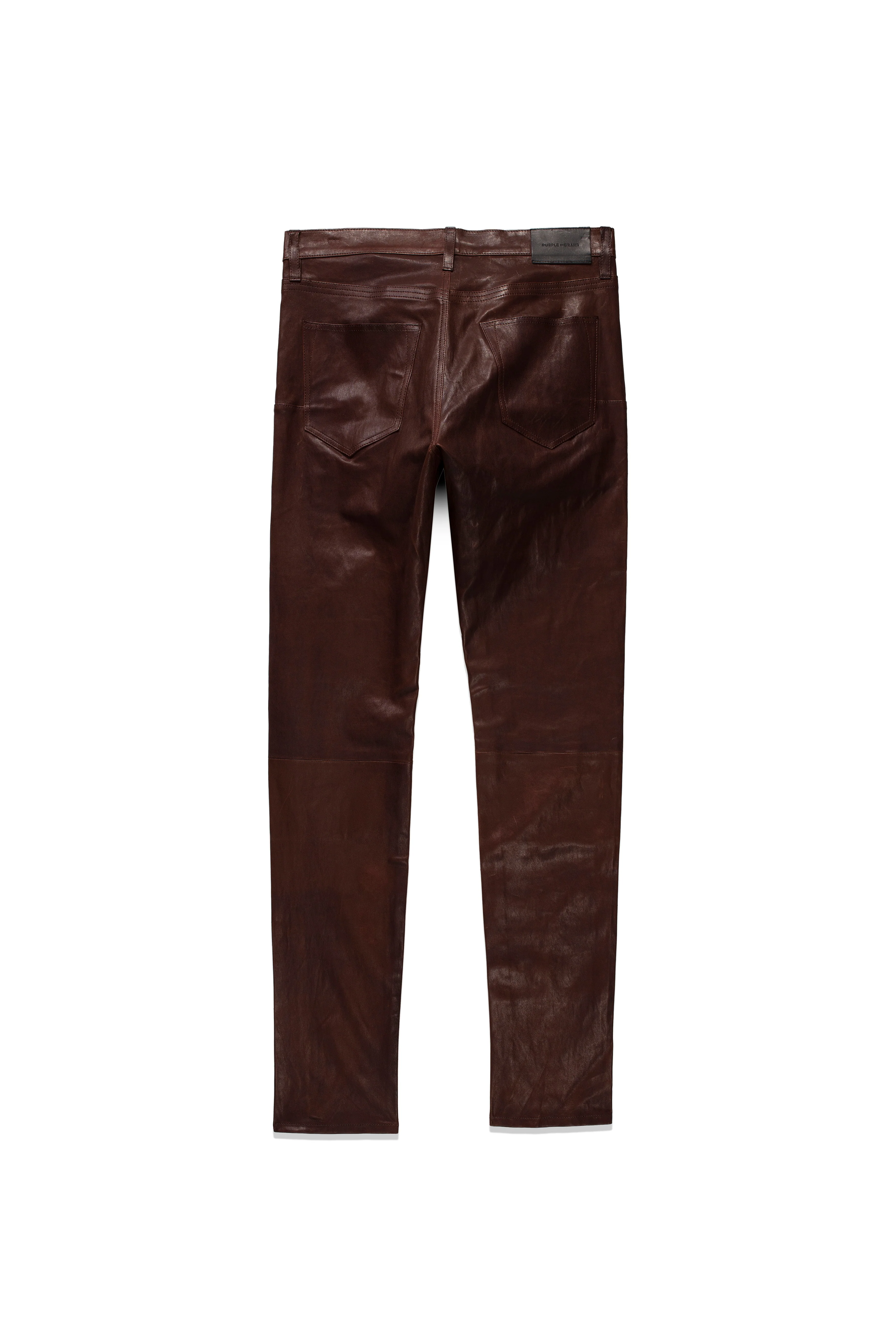 P001 LOW RISE SKINNY PANT - Stretch Leather Vintage Brown - Image 4