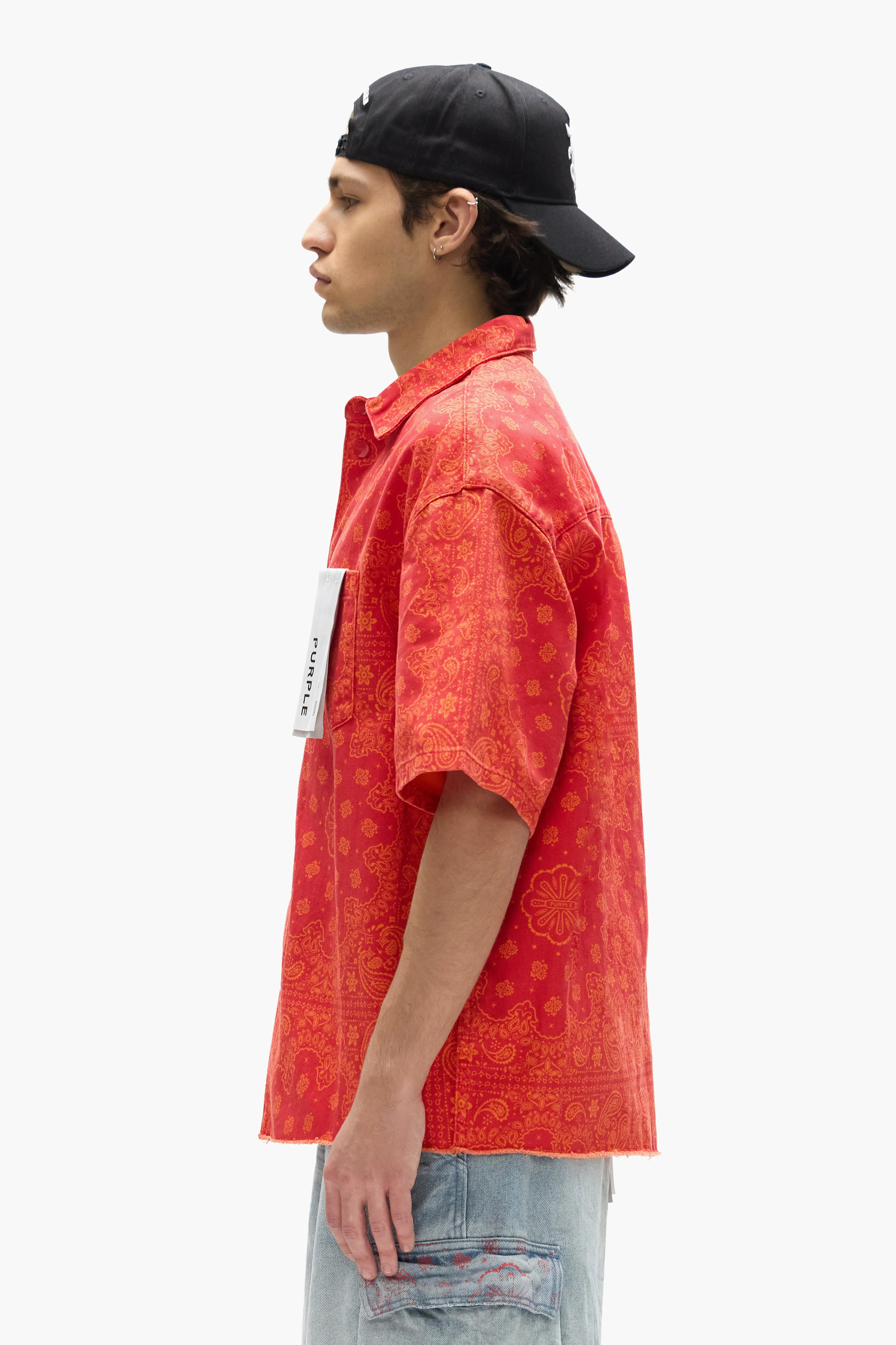 P035 Bandana Print Short Sleeve Shirt - Image 2