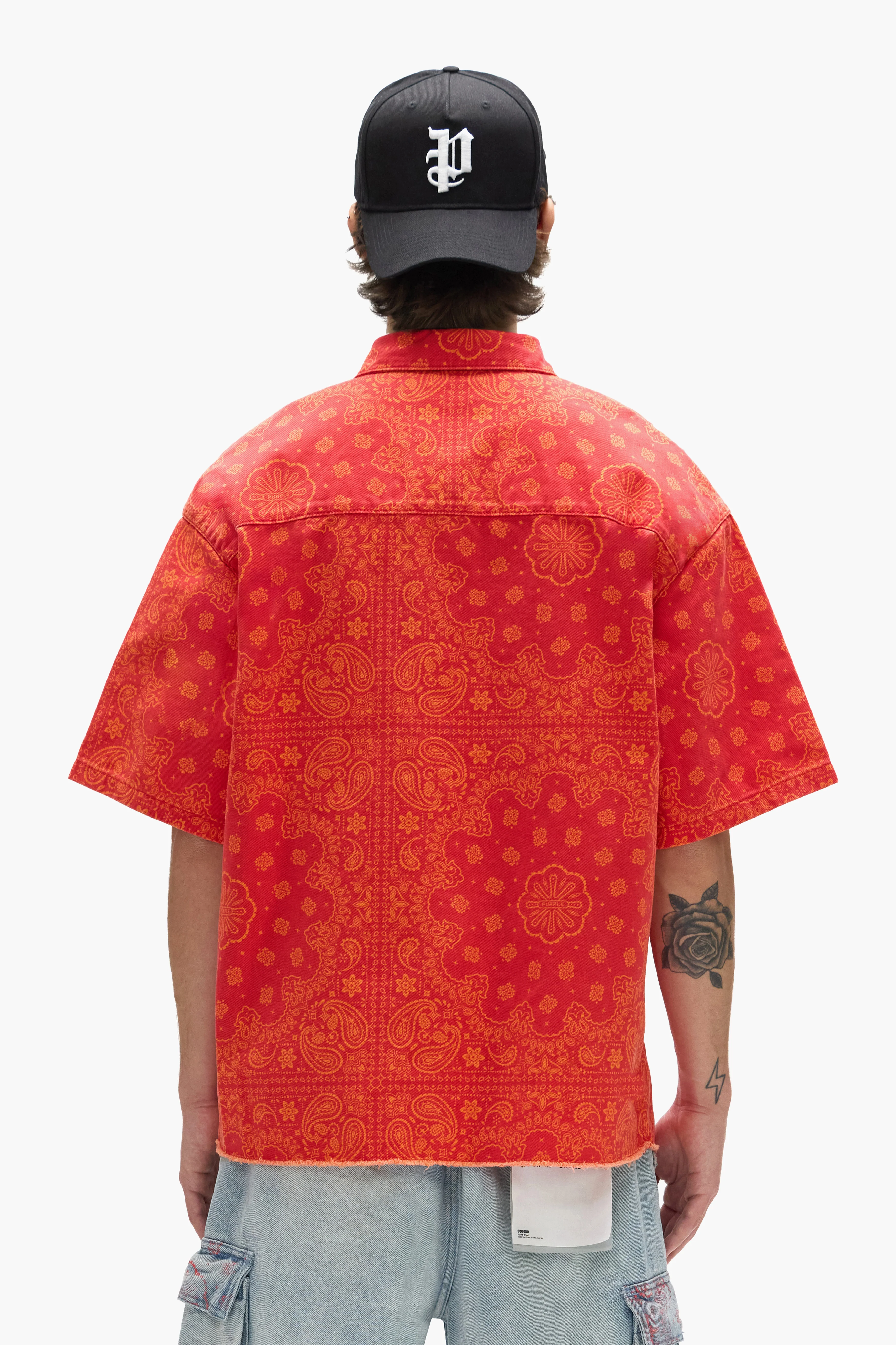 P035 Bandana Print Short Sleeve Shirt - Image 3