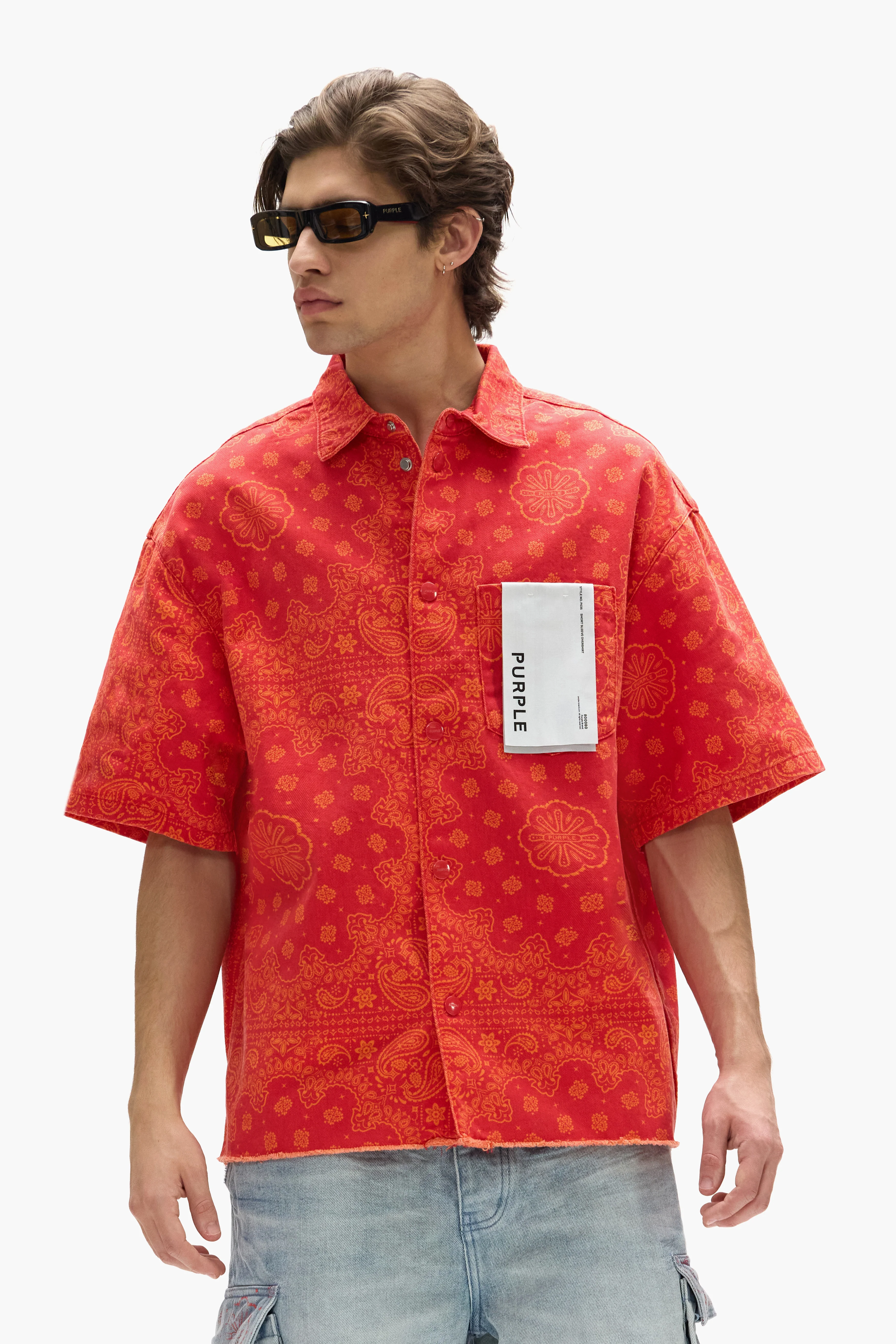 P035 Bandana Print Short Sleeve Shirt - Image 4