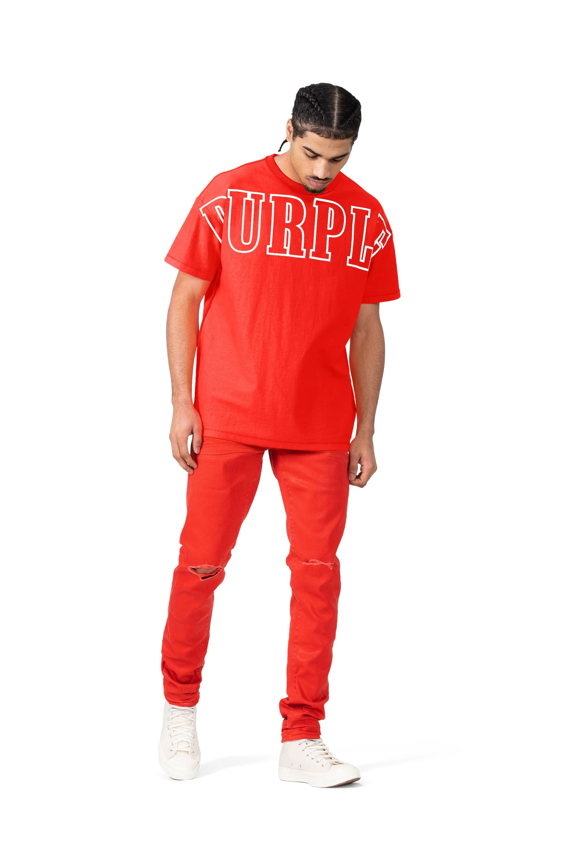 P101 RELAXED FIT TEE - Red - Image 4