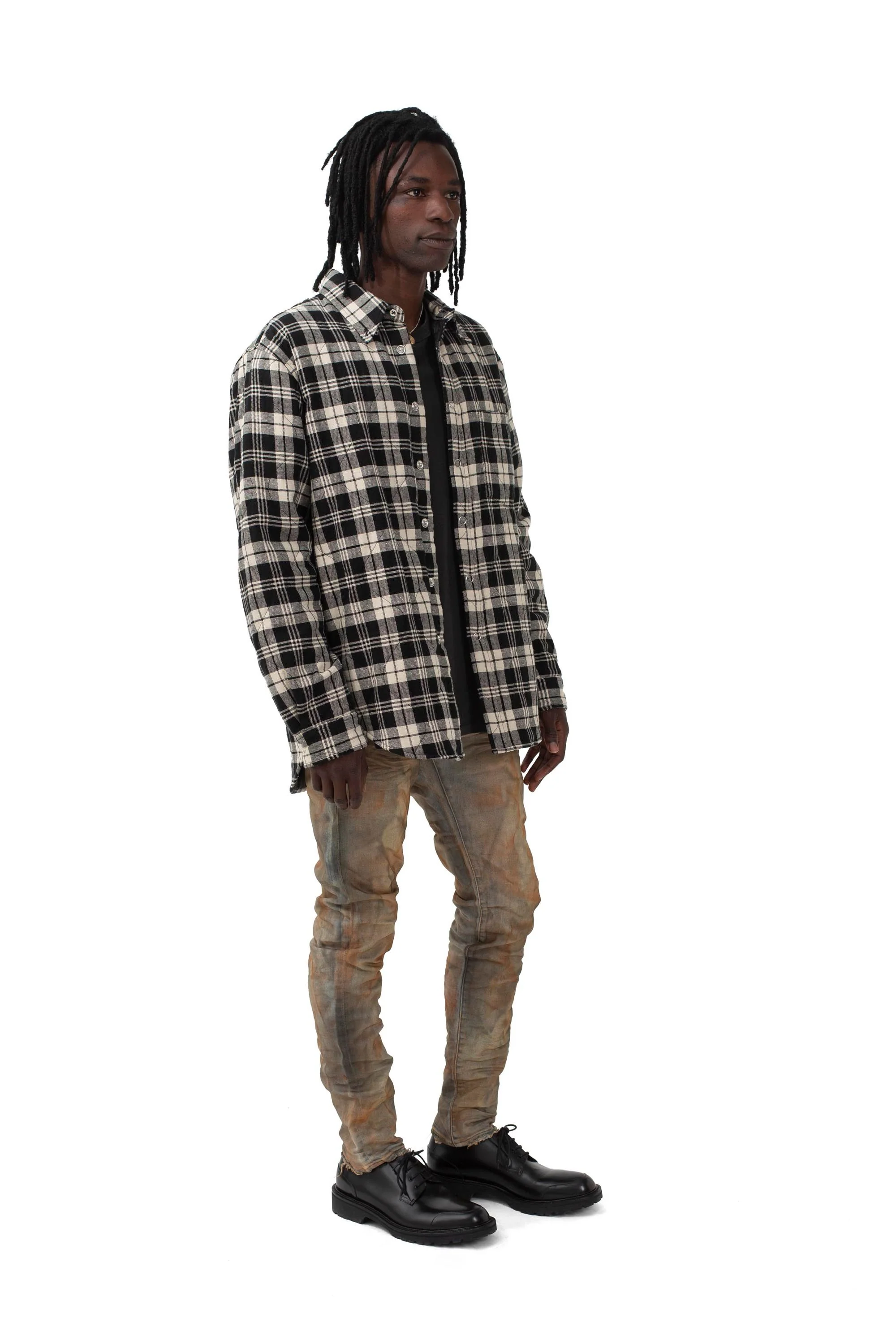 P313 QUILTED JACKET - Black/Off White - Image 6